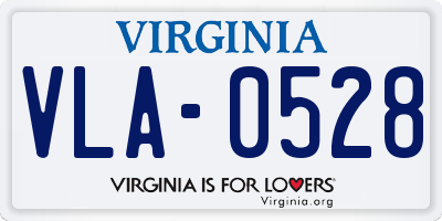 VA license plate VLA0528