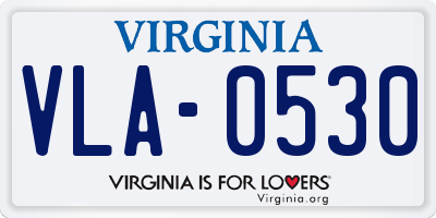 VA license plate VLA0530