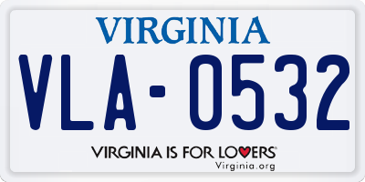 VA license plate VLA0532