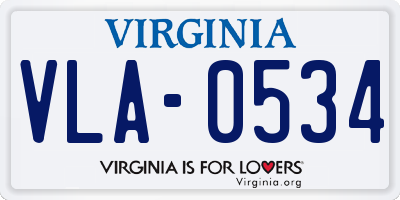 VA license plate VLA0534