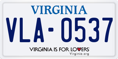 VA license plate VLA0537