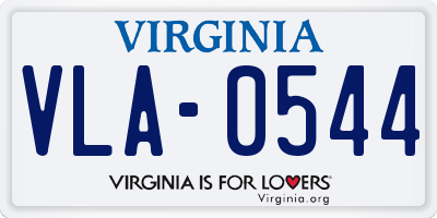 VA license plate VLA0544
