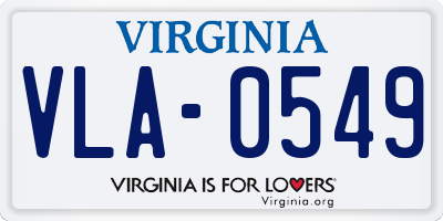 VA license plate VLA0549