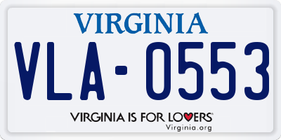 VA license plate VLA0553