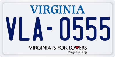 VA license plate VLA0555