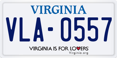 VA license plate VLA0557