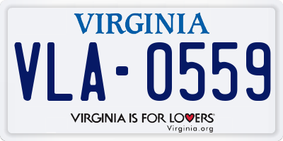 VA license plate VLA0559