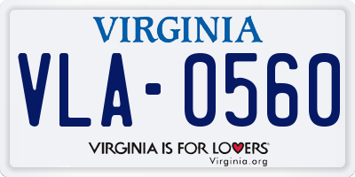 VA license plate VLA0560