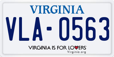 VA license plate VLA0563