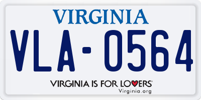 VA license plate VLA0564