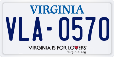 VA license plate VLA0570