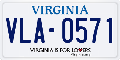 VA license plate VLA0571