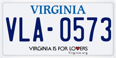 VA license plate VLA0573