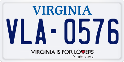 VA license plate VLA0576