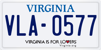 VA license plate VLA0577