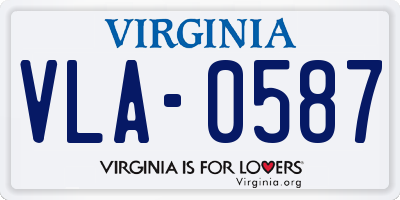 VA license plate VLA0587