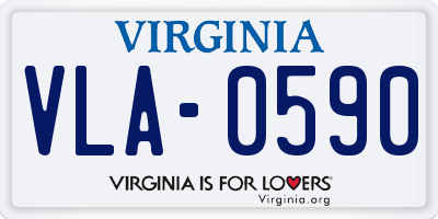 VA license plate VLA0590