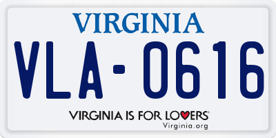 VA license plate VLA0616