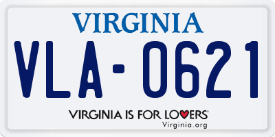 VA license plate VLA0621