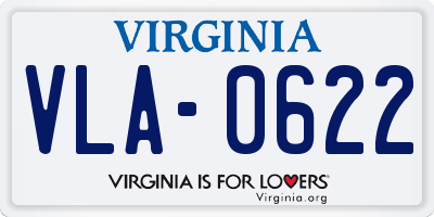 VA license plate VLA0622
