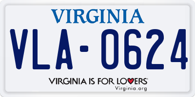 VA license plate VLA0624