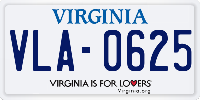 VA license plate VLA0625