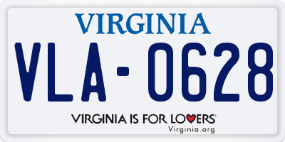 VA license plate VLA0628