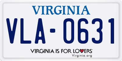 VA license plate VLA0631