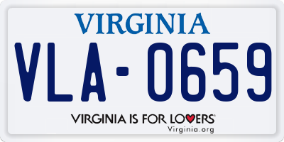 VA license plate VLA0659