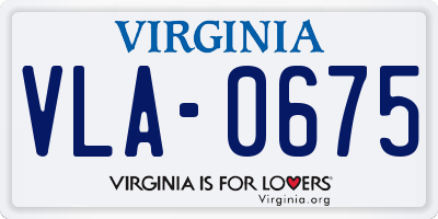 VA license plate VLA0675
