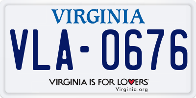 VA license plate VLA0676