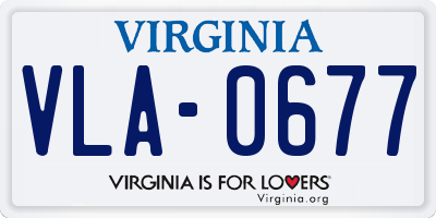 VA license plate VLA0677