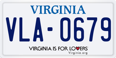 VA license plate VLA0679