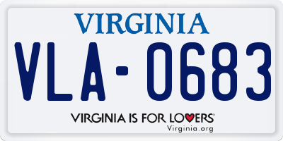 VA license plate VLA0683