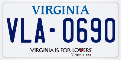 VA license plate VLA0690