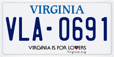 VA license plate VLA0691
