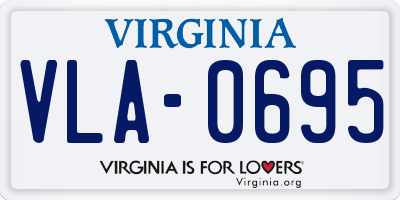 VA license plate VLA0695