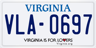 VA license plate VLA0697