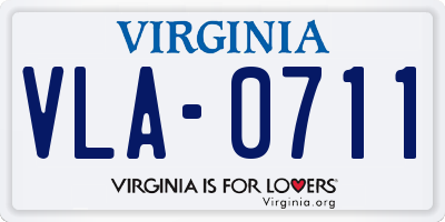 VA license plate VLA0711