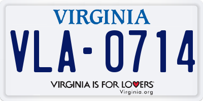 VA license plate VLA0714