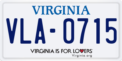 VA license plate VLA0715
