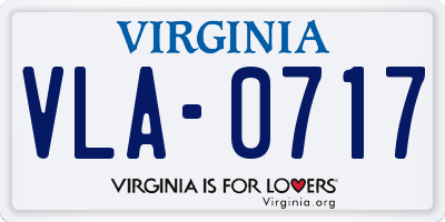 VA license plate VLA0717