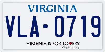 VA license plate VLA0719