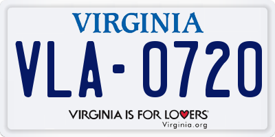 VA license plate VLA0720
