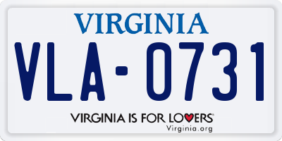VA license plate VLA0731