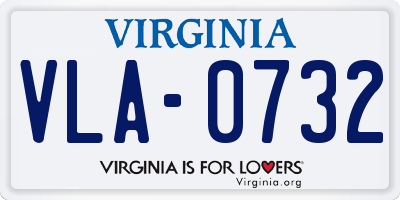VA license plate VLA0732