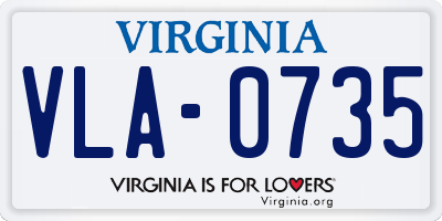 VA license plate VLA0735