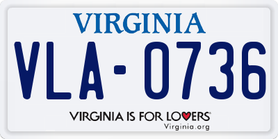 VA license plate VLA0736