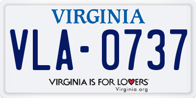VA license plate VLA0737