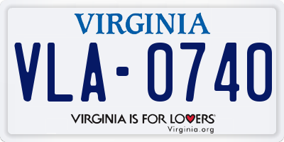 VA license plate VLA0740